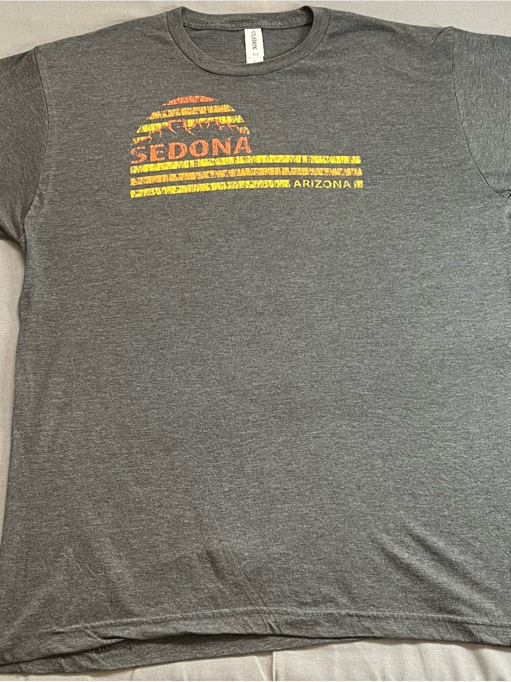 Sedona Arizona Striped Graphic Tee - Gray